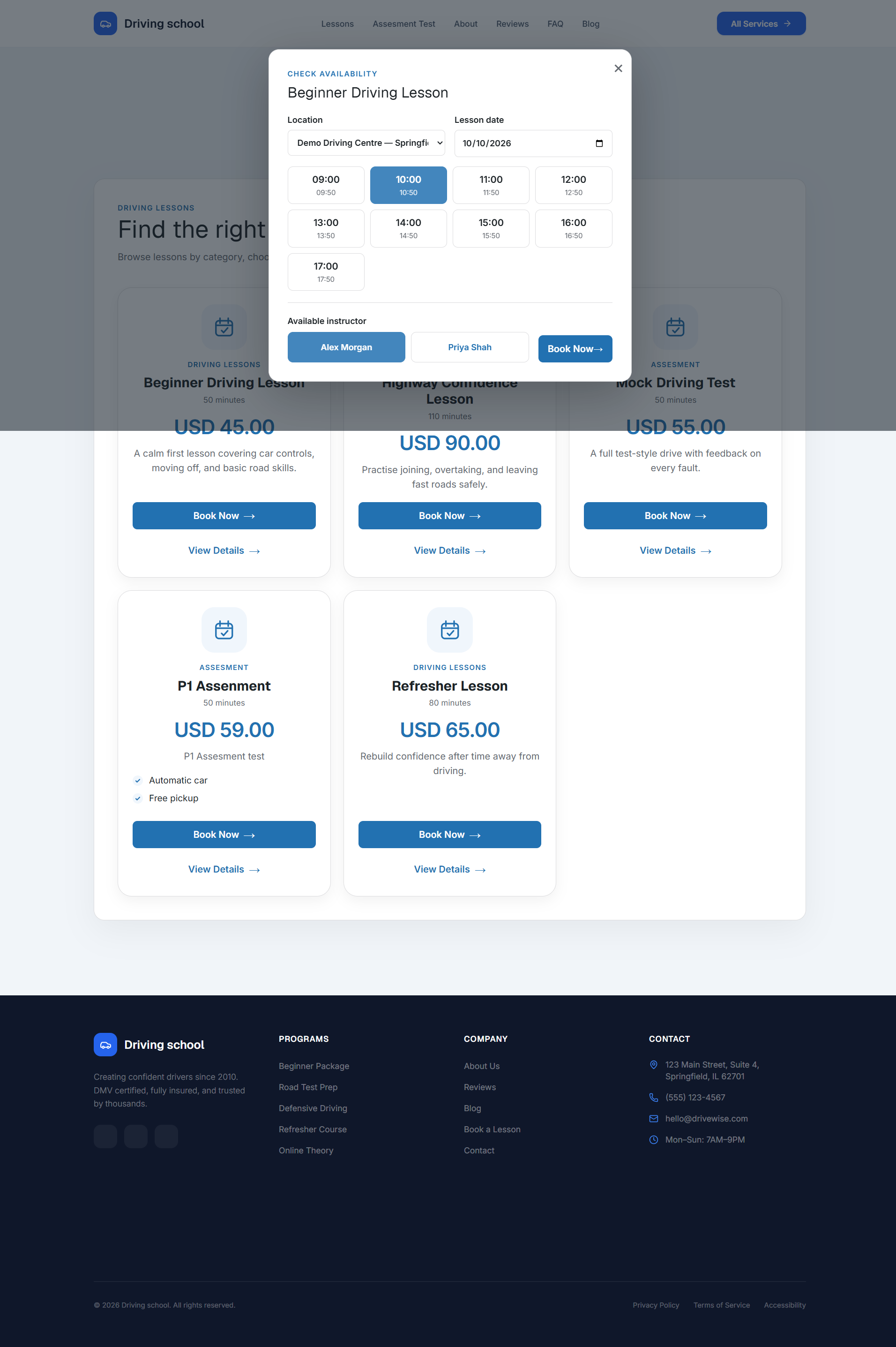 Check availability window