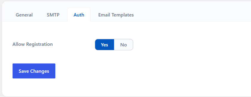 Auth — Allow Registration